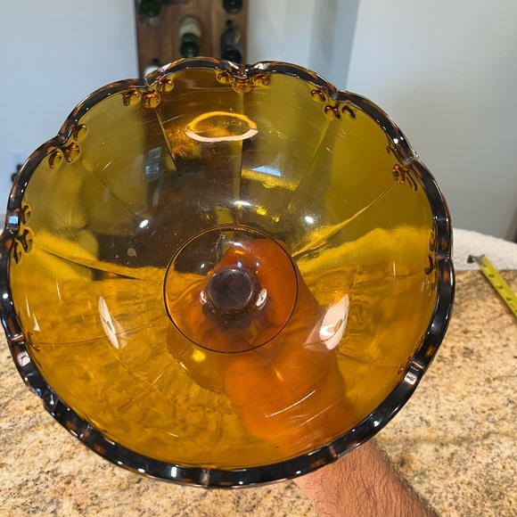 Tear drop amber Indiana glass compote - Picture 4 of 5